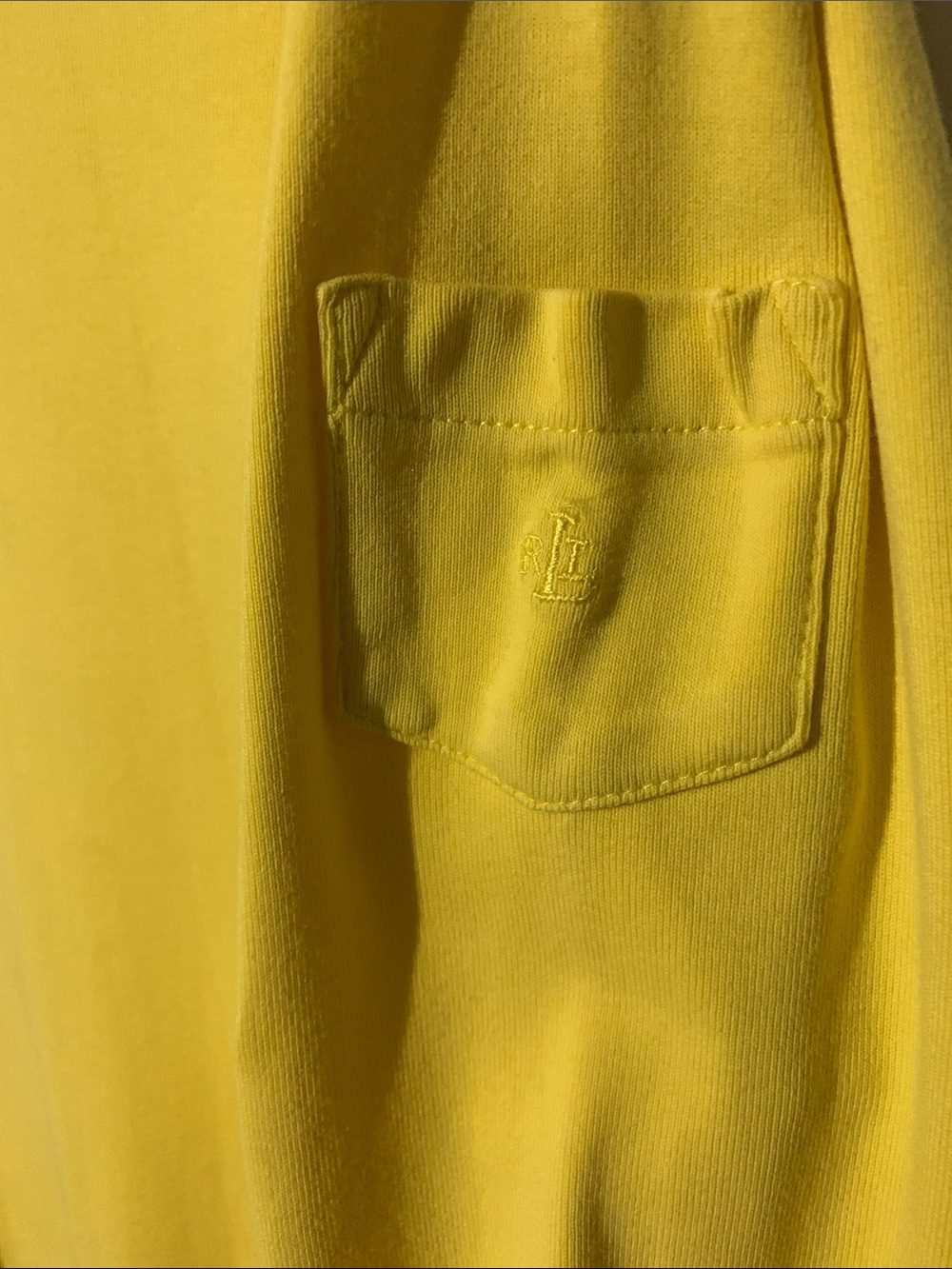 Lauren Ralph Lauren Yellow Long Sleeve Crewneck Tee - Picture 3 of 5